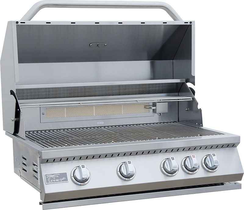 KoKoMo Outdoor Kitchen Island with Fire Feature – 7'6" x 9'