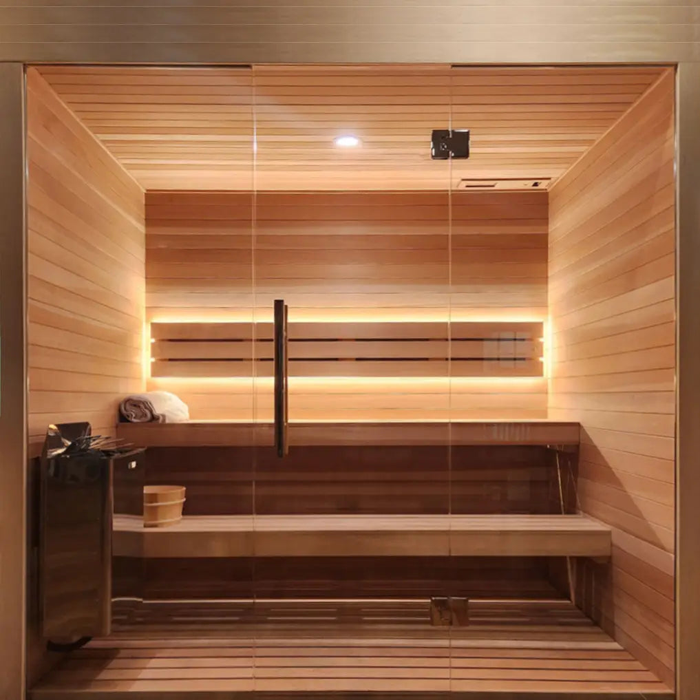 Carbon Smart Saunas - 7' x 7' x 8' - by Finnish Sauna Builders