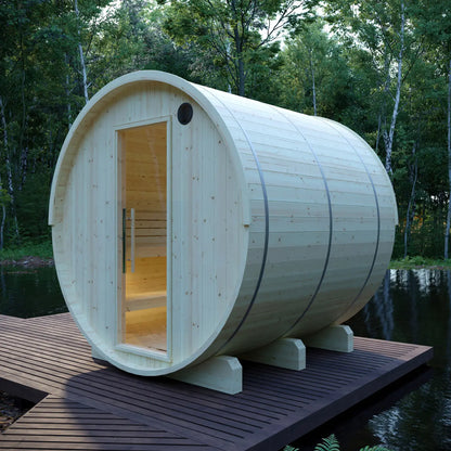 Tampere Finnish Barrel Sauna with WiFi Heater - Finnish Sauna Builders
